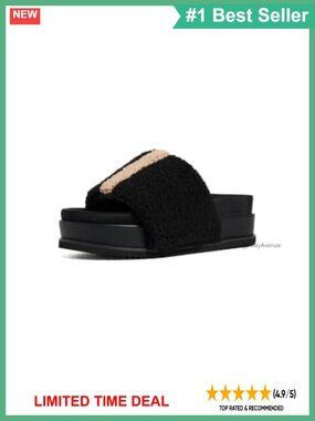 Faux Fur Fuzzy Stripe Stacked Sandals Slip On Slingback Open Toe Casual